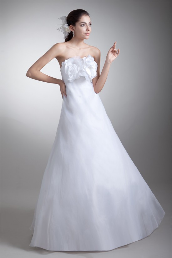 Strapless Satin Organza A-Line Sleeveless Wedding Dresses 2031367 Strapless Satin Organza A-Line Sleeveless Wedding Dresses 2031367
