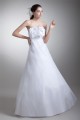 Strapless Satin Organza A-Line Sleeveless Wedding Dresses 2031367