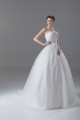 Strapless Satin Organza Sleeveless Ball Gown Wedding Dresses 2031368
