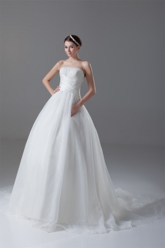 Strapless Satin Organza Sleeveless Ball Gown Wedding Dresses 2031368 Strapless Satin Organza Sleeveless Ball Gown Wedding Dresses 2031368