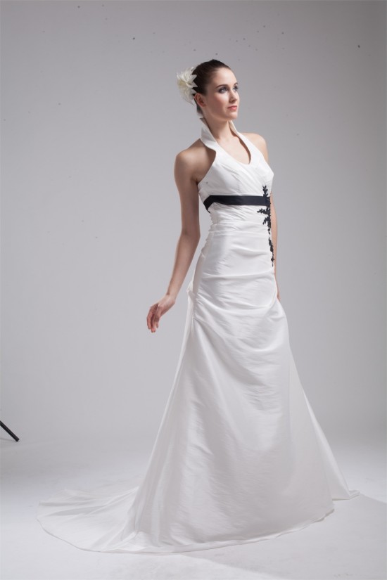 Fantastic Halter Taffeta A-Line Sleeveless Wedding Dresses 2030137 Fantastic Halter Taffeta A-Line Sleeveless Wedding Dresses 2030137