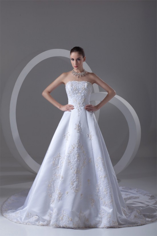 Strapless Sleeveless Satin A-Line Most Beautiful Wedding Dresses 2031373 Strapless Sleeveless Satin A-Line Most Beautiful Wedding Dresses 2031373