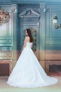 Sweetheart A-Line Satin Taffeta Sleeveless Beaded Lace Wedding Dresses 2031377