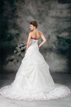 Sweetheart A-Line Sleeveless Taffeta Wedding Dresses 2031379