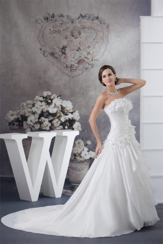 A-Line Strapless Chapel Train Wedding Dresses 2030138 A-Line Strapless Chapel Train Wedding Dresses 2030138