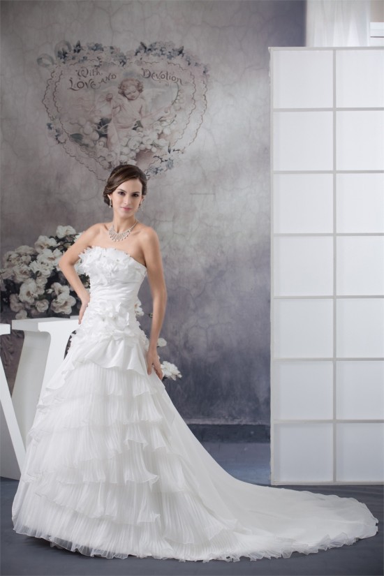 A-Line Strapless Chapel Train Wedding Dresses 2030138 A-Line Strapless Chapel Train Wedding Dresses 2030138