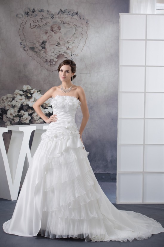 A-Line Strapless Chapel Train Wedding Dresses 2030138 A-Line Strapless Chapel Train Wedding Dresses 2030138