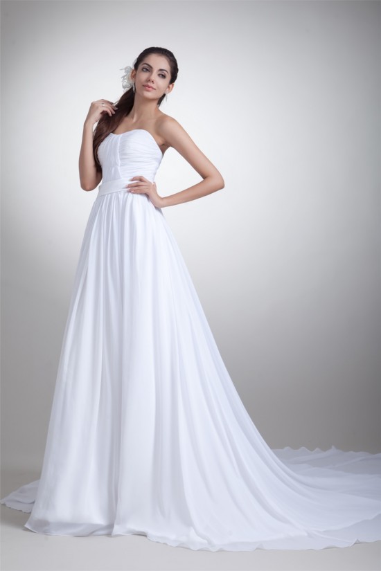 Sweetheart Chiffon Satin Sleeveless A-Line Wedding Dresses 2031382 Sweetheart Chiffon Satin Sleeveless A-Line Wedding Dresses 2031382