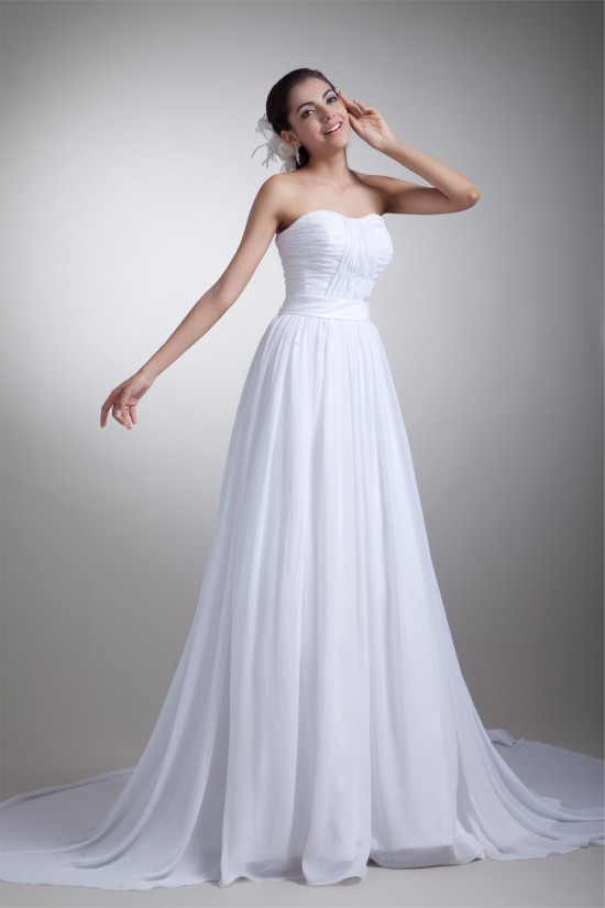 Sweetheart Chiffon Satin Sleeveless A-Line Wedding Dresses 2031382 Sweetheart Chiffon Satin Sleeveless A-Line Wedding Dresses 2031382