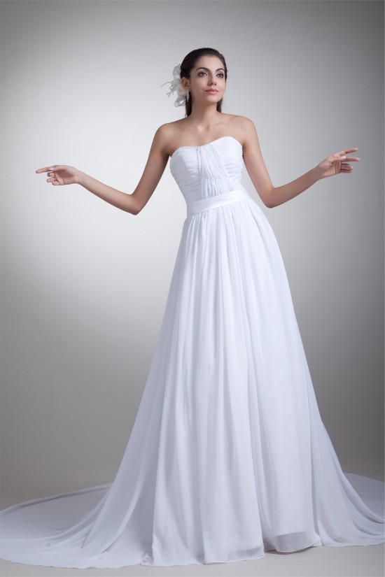 Sweetheart Chiffon Satin Sleeveless A-Line Wedding Dresses 2031382 Sweetheart Chiffon Satin Sleeveless A-Line Wedding Dresses 2031382