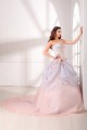 Sweetheart Satin Organza Sleeveless Ball Gown Wedding Dresses with Color 2031386