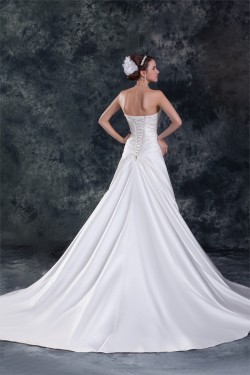 Sweetheart Satin Sleeveless A-Line Beautiful Wedding Dresses 2031387
