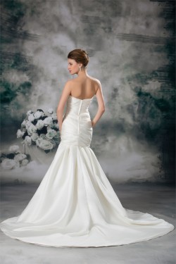 Sweetheart Satin Sleeveless Mermaid/Trumpet Wedding Dresses 2031388