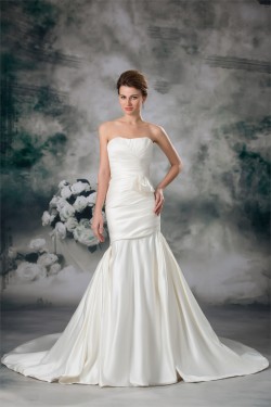 Sweetheart Satin Sleeveless Mermaid/Trumpet Wedding Dresses 2031388