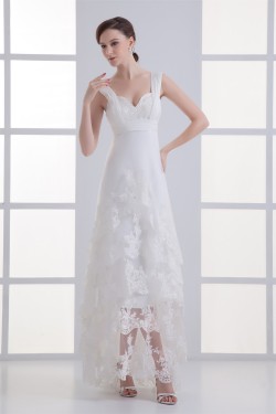 Sweetheart Sheath/Column Chiffon Satin Organza Wedding Dresses 2031389