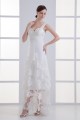 Sweetheart Sheath/Column Chiffon Satin Organza Wedding Dresses 2031389