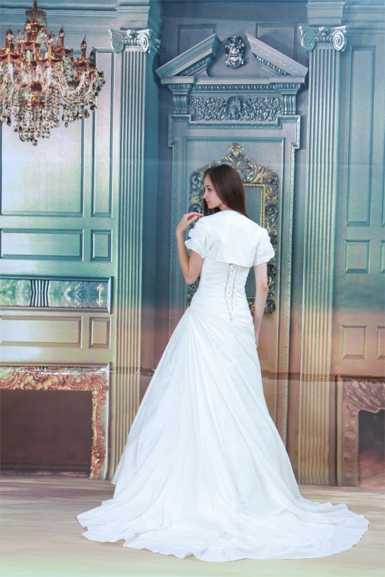 Sweetheart Sleeveless A-Line Satin Wedding Dresses with Jacket 2031390