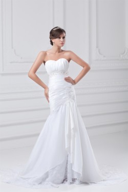 Sweetheart Sleeveless Mermaid/Trumpet Lace Taffeta Embellished Wedding Dresses 2031392