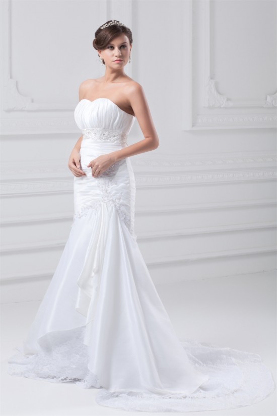 Sweetheart Sleeveless Mermaid/Trumpet Lace Taffeta Embellished Wedding Dresses 2031392 Sweetheart Sleeveless Mermaid/Trumpet Lace Taffeta Embellished Wedding Dresses 2031392