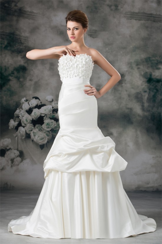Sweetheart Sleeveless Satin Mermaid/Trumpet Wedding Dresses 2031394 Sweetheart Sleeveless Satin Mermaid/Trumpet Wedding Dresses 2031394
