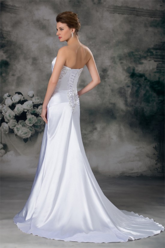 Sweetheart Sleeveless Sheath/Column Elastic Woven Satin Wedding Dresses 2031396 Sweetheart Sleeveless Sheath/Column Elastic Woven Satin Wedding Dresses 2031396