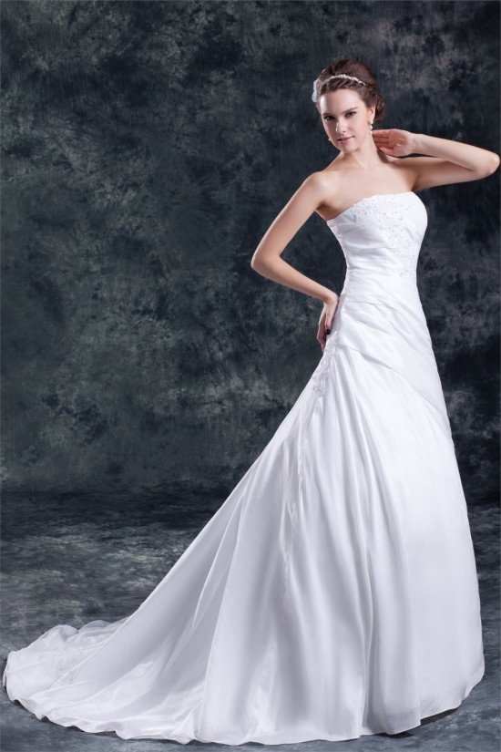 Taffeta A-Line Strapless Sleeveless Wedding Dresses 2031398 Taffeta A-Line Strapless Sleeveless Wedding Dresses 2031398