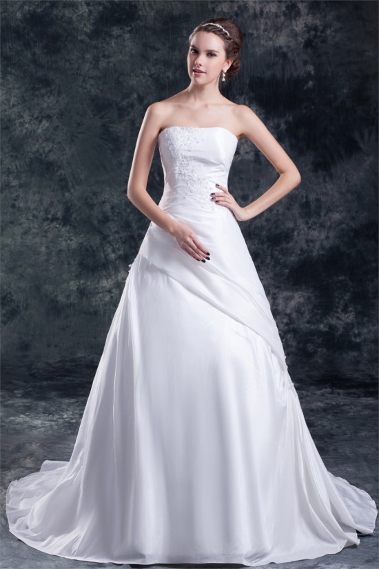 Taffeta A-Line Strapless Sleeveless Wedding Dresses 2031398 Taffeta A-Line Strapless Sleeveless Wedding Dresses 2031398