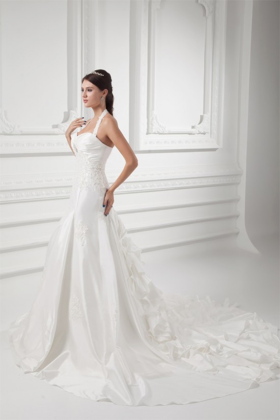 Taffeta Halter A-Line Sleeveless Most Beautiful Wedding Dresses 2031399 Taffeta Halter A-Line Sleeveless Most Beautiful Wedding Dresses 2031399