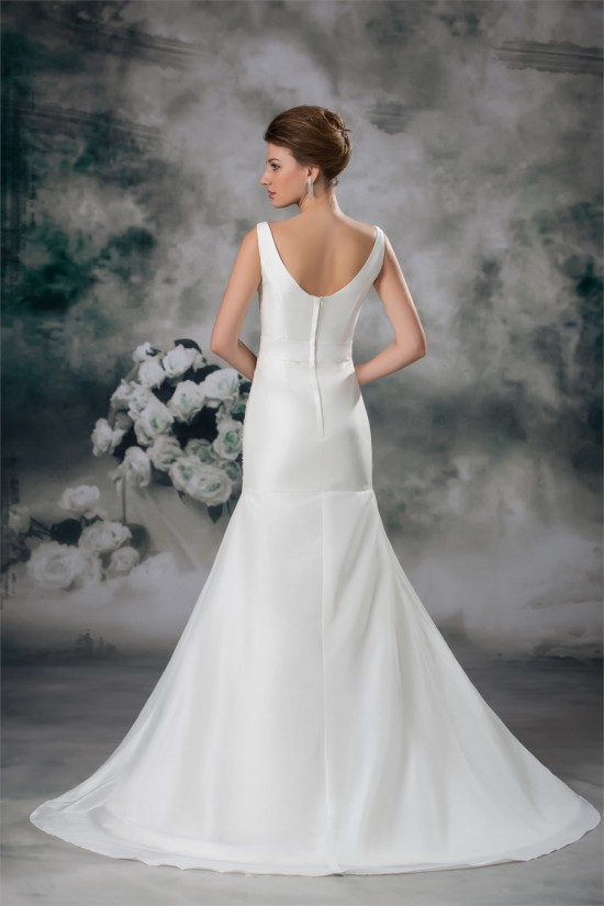 Taffeta Mermaid/Trumpet V-Neck Sleeveless Beaded Wedding Dresses 2031401 Taffeta Mermaid/Trumpet V-Neck Sleeveless Beaded Wedding Dresses 2031401