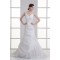 Taffeta Sleeveless Mermaid/Trumpet V-Neck Beaded Wedding Dresses 2031403