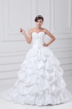Taffeta Sweetheart Sleeveless Ball Gown Wedding Dresses 2031405