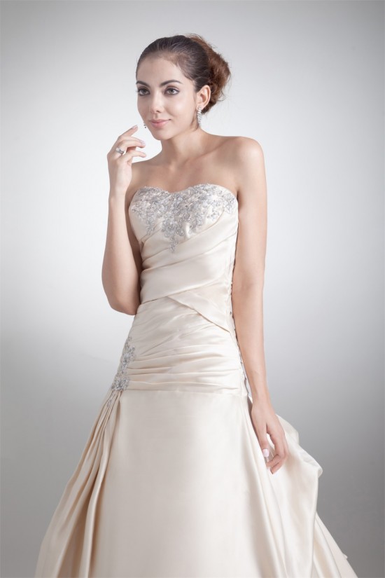 Unique Design A-Line Sleeveless Satin Sweetheart Wedding Dresses 2031406 Unique Design A-Line Sleeveless Satin Sweetheart Wedding Dresses 2031406