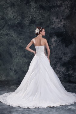 Unique Design A-Line Sleeveless Sweetheart Satin Sweet Wedding Dresses 2031407