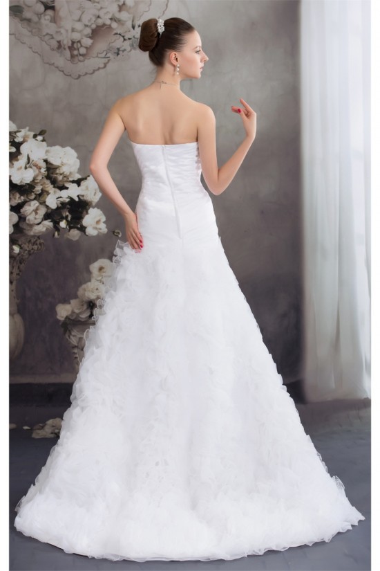 Fantastic Sleeveless A-Line Satin Organza Sweetheart Wedding Dresses 2030141 Fantastic Sleeveless A-Line Satin Organza Sweetheart Wedding Dresses 2030141