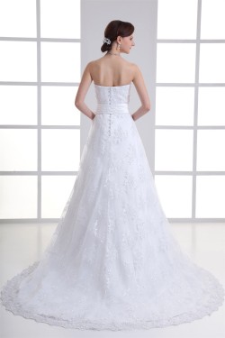 Unique Design Satin Lace A-Line Sweetheart Sleeveless Wedding Dresses 2031410