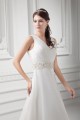 Unique Design V-Neck A-Line Sleeveless Satin Organza Beaded Wedding Dresses 2031412