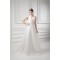 Unique Design V-Neck A-Line Sleeveless Satin Organza Beaded Wedding Dresses 2031412
