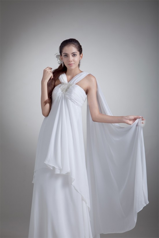 Empire V-Neck Chiffon Sheath/Column Wedding Dresses Maternity Wedding Dresses 2031414