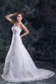 Wholesale A-Line Sleeveless Strapless Satin Organza Wedding Dresses 2031416