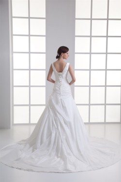 Wholesale Ball Gown Sleeveless V-Neck Taffeta Wedding Dresses 2031417