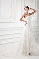 Wholesale Sheath/Column Satin Netting Sleeveless Lace Wedding Dresses 2031418