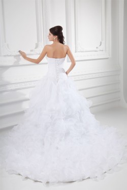 Wholesale Sleeveless Satin Organza Sweetheart A-Line Wedding Dresses 2031419