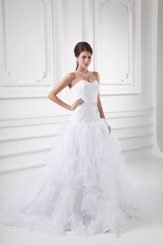 Wholesale Sleeveless Satin Organza Sweetheart A-Line Wedding Dresses 2031419 Wholesale Sleeveless Satin Organza Sweetheart A-Line Wedding Dresses 2031419