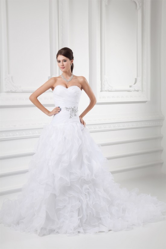 Wholesale Sleeveless Satin Organza Sweetheart A-Line Wedding Dresses 2031419 Wholesale Sleeveless Satin Organza Sweetheart A-Line Wedding Dresses 2031419