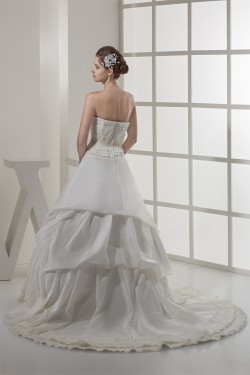 Fantastic Sleeveless A-Line Satin Taffeta Sweetheart Wedding Dresses 2030142