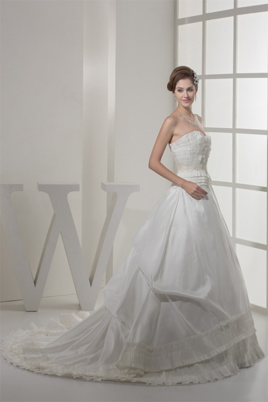 Fantastic Sleeveless A-Line Satin Taffeta Sweetheart Wedding Dresses 2030142 Fantastic Sleeveless A-Line Satin Taffeta Sweetheart Wedding Dresses 2030142