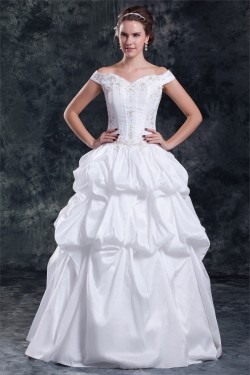 Wholesale Sleeveless Taffeta Off-the-Shoulder Ball Gown Wedding Dresses 2031420