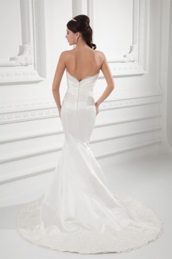 Wholesale Sweetheart Satin Sleeveless Mermaid/Trumpet Lace Wedding Dresses 2031421