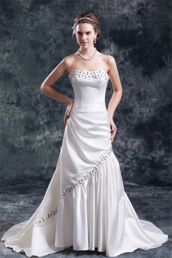 Wholesale Sweetheart Sleeveless Satin A-Line Wedding Dresses 2031423 Wholesale Sweetheart Sleeveless Satin A-Line Wedding Dresses 2031423