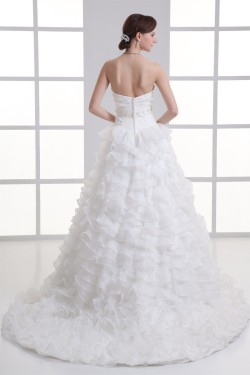 Wonderful Ball Gown Satin Organza Sleeveless Sweetheart Wedding Dresses 2031426